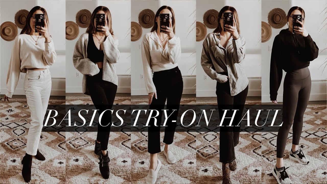 Basics try-on haul 2020 | comfy outfit staples - YouTube