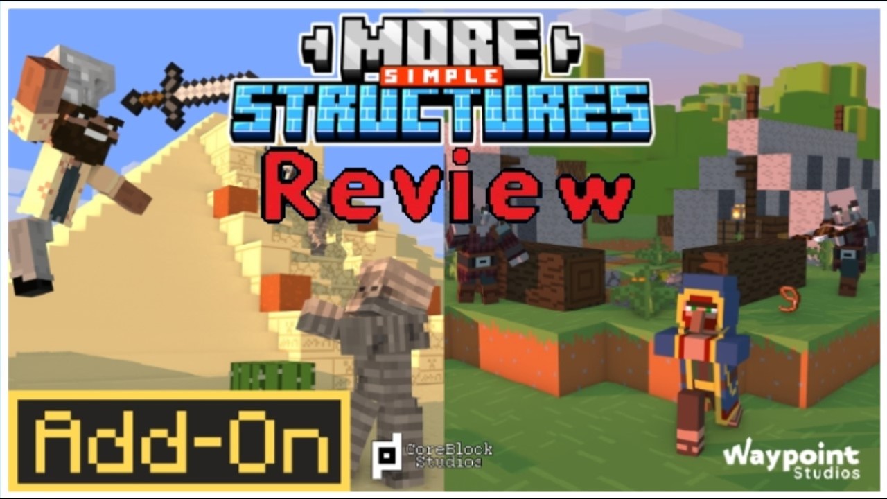 Minecraft bedrock add on review More Simple Structures - YouTube