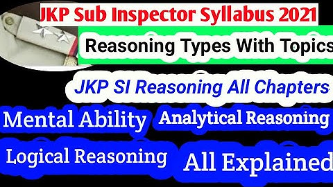 JKP SI Syllabus Reasoning Chapters|Important Chapters of Reasoning|JKP SI Syllabus 2021| #davoodraja