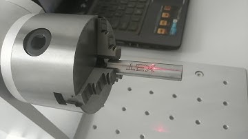 fiber laser marking machine mark line and rotate meanwhile