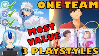 BEST VALUE TEAM TO PLAN FOR !?! 3 PLAYSTYLES WITH THE SAME TEAM !!! (HAIKYU !! FLY HIGH)
