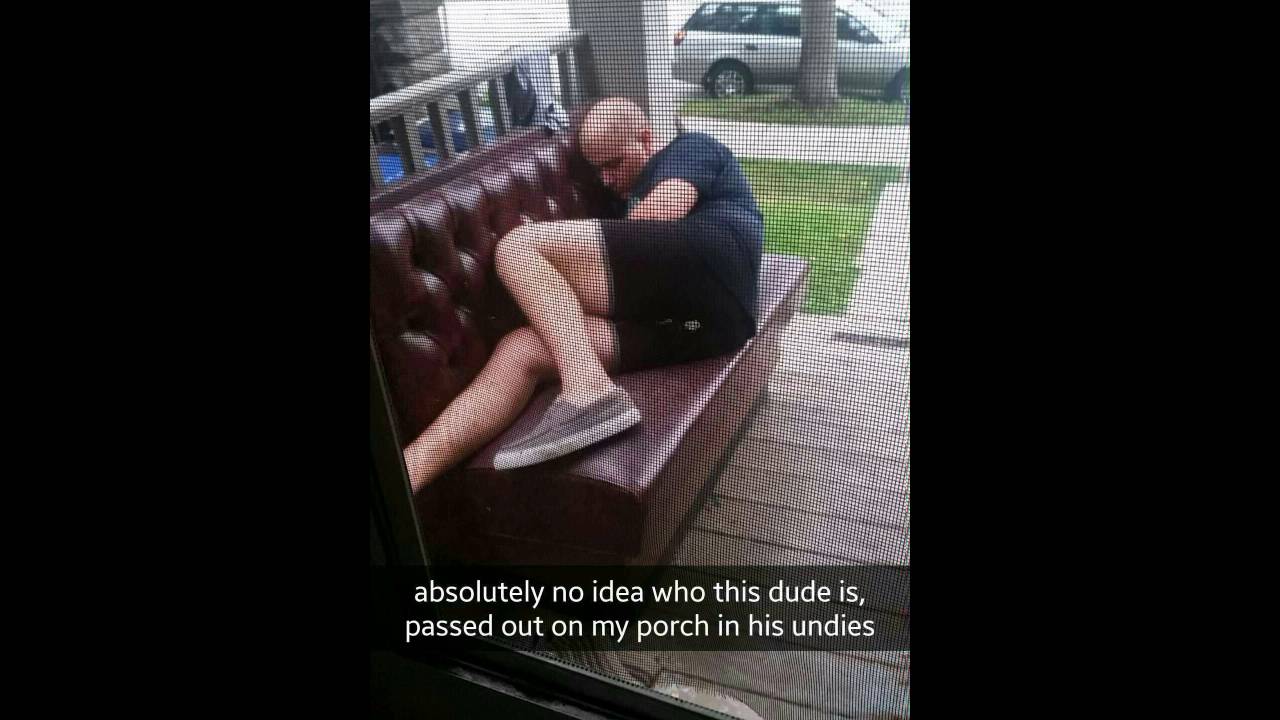 Dude documents valiant efforts to wake pantless stranger sleeping on porch Mashable