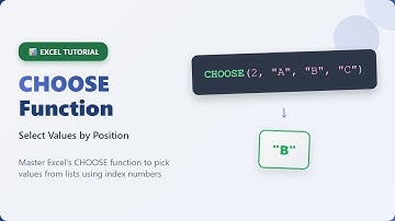 Excel CHOOSE Function: Select Values by Position - Beginner Tutorial