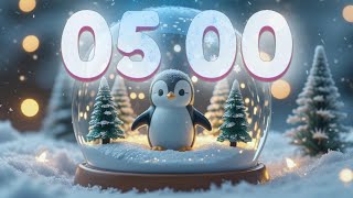 5-Min Winter Penguin Timer | Cute Snowy Classroom Countdown for Quick Breaks