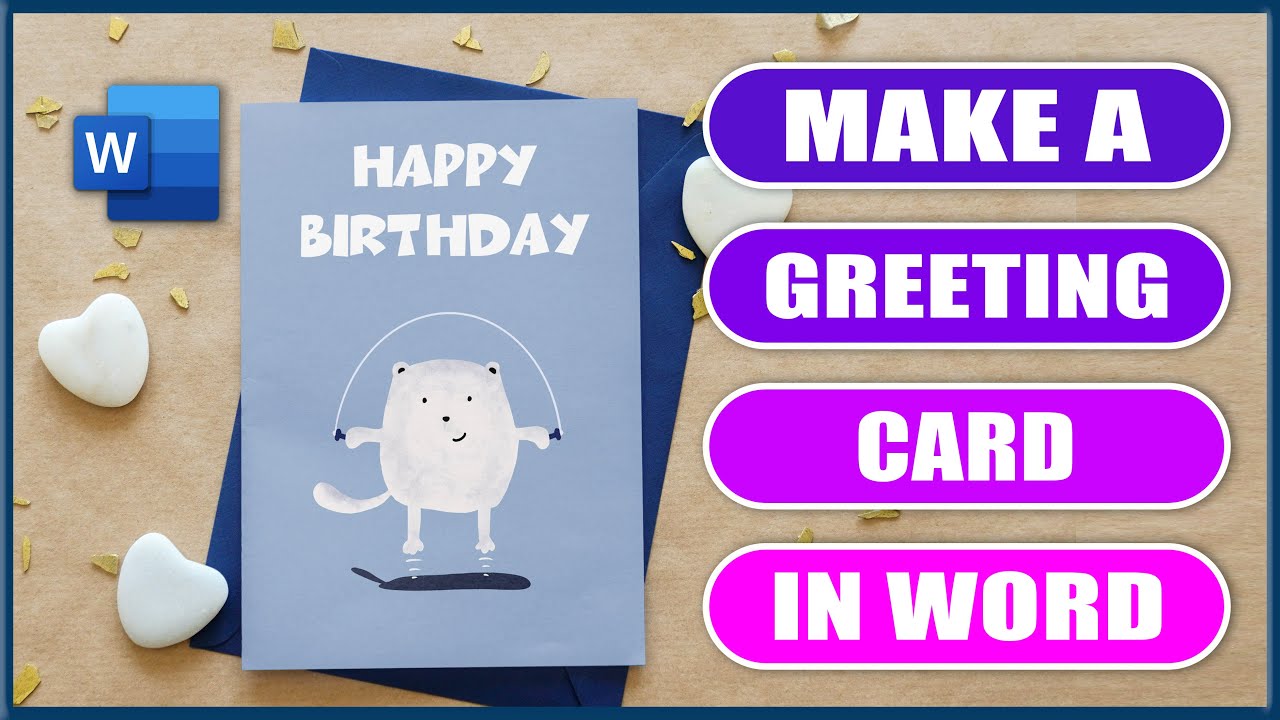 how-to-make-a-greeting-card-in-word-birthday-card-youtube