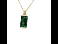 Lovely 6 80 Carat Emerald Cut Green Tourmaline Ladies Pendant Set In 14 Karat Yellow Gold 