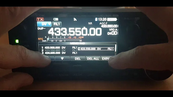 Icom IC705 storing DR memories in to a normal memory channel so you can use the scope in the band .
