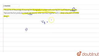 The Points Of The Prongs Of A Tuning Fork B Originally In Unison With A Tuning Fork A Of Frequency