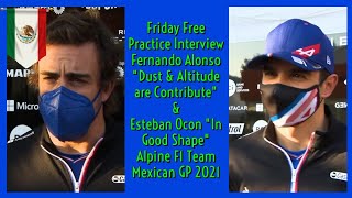 Details DUO ALPINE F1 BOYS FERNANDO ALONSO & ESTEBAN OCON POST FREE PRACTICE INTERVIEW MEXICAN GP 2021 News