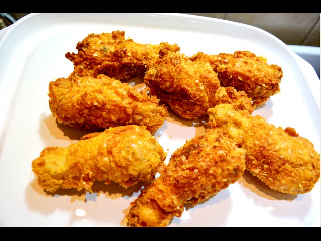 Alitas de pollo fritas EXTRA CRUJIENTES - YouTube