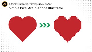 Create Love Icon Pixel Art Style in Adobe Illustrator