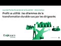 Profit vs utilit  les dilemmes de la transformation durable vus par les dirigeants 