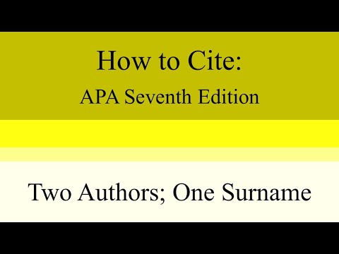 How to Cite Two Authors With the Same Surname: APA Seventh Edition