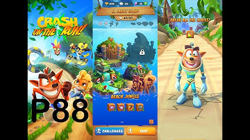 Crash Bandicoot: On the Run! - P88 - Beach Jungle - Challenge Run
