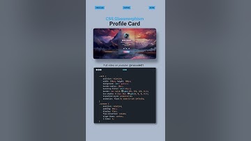 Glassmorphism Profile Card with CSS ❄️ | mzcode01 #profilecard #cssprojects #css #shorts #hindi