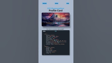 Glassmorphism Profile Card with CSS ❄️ | mzcode01 #profilecard #cssprojects #css #shorts #hindi