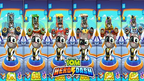 talking tom hero dash - super hero tom black & white suit - saving all heroes gameplay (android ios)