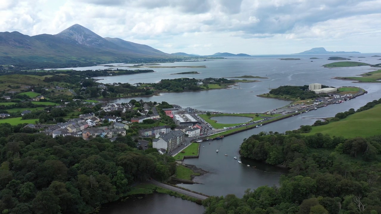 Westport Harbour, Croagh Patrick. Ireland. 4K ( Mavic 2 Pro)