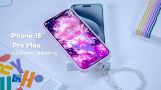 [UNBOXING VLOG] iPhone 15 Pro Max (White Titanium) | Accessories + Setup I Aesthetic Unboxing