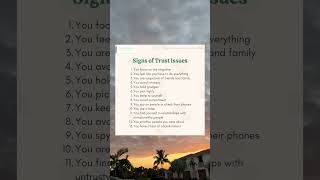 13 Signs of Trust Issues ❤️