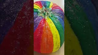 Pumpkin Rainbow and Glitter Style! #pumkinpatch #pumpkin #halloween #rainbow #socool #painting 🌈🎃