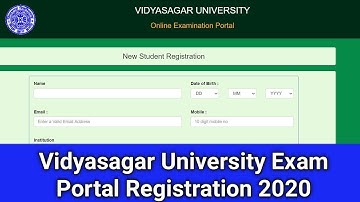 VIDYASAGAR UNIVERSITY EXMINATION PORTAL REGISTRATION PROCESS |  VU Registration