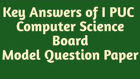 Solution of I PUC Model Question Paper 2 For Reduced Syllabus 2020-2021