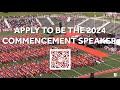 Apply to be the 2024 commencement speaker