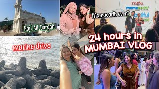 24 Hours In Mumbai | Mamaearth event To haji ali dargah 🩷🤎✨ Met so many vlogger✨