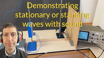 Demonstrating stationary or standing waves in sound with an oscilloscope and microphone