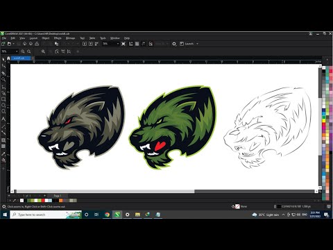 How to Create Premium Vector / Wolf Mascot Logo Design Illustration - Coreldraw with Ahsan Sabri