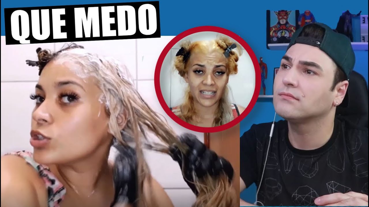 REAGINDO A DESCOLORAÇÃO GLOBAL EM CABELO COM MECHAS |  EITA LASQUEIRA, SERÁ QUE MANCHOU?