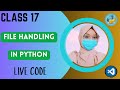 Class 17 | File Handling in python | Learn with summiya