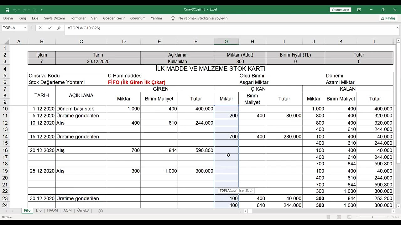 Uygulama 3 /  Fifo, Lifo Çözümü