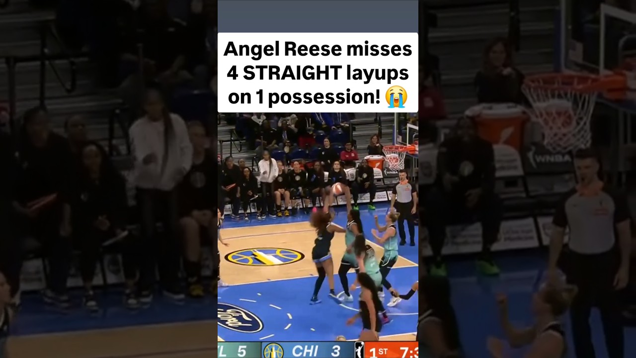 🫣 Энджел Риз промахивается 4 раза подряд за одно владение! Женская баскетбольная команда WNBA #шо...