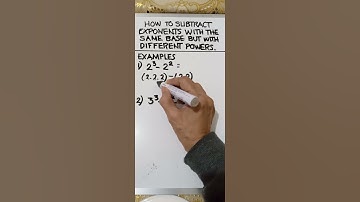 HOW TO SUBTRACT EXPONENTS WITH THE SAME BASE BUT DIFFERENT POWERS #subtract #math