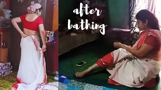 Saree Blogafter My Bathing Hair Drying