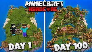 Day 1 to Day 100 in Minecraft Hardcore 🏝️ | Epic Island Build!