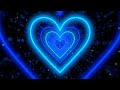 Neon lights love heart tunnel backgroundblue heart background corazones blanco y negro 10 hours