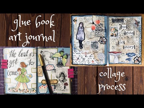 collage journal with me / glue book / altered book Miss Bee art - YouTube