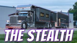 THE STEALTH | 2026 S&S Peterbilt 389 Rear Bedroom Motorhome & 40’ Liftgate Race Trailer Combo