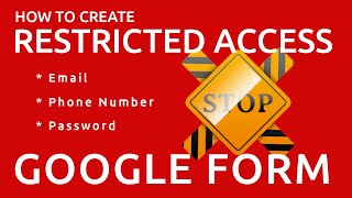 How to Restrict Access to Google Forms | Google Form Training by How Create It 14,521 views 1 year ago 6 minutes, 59 seconds