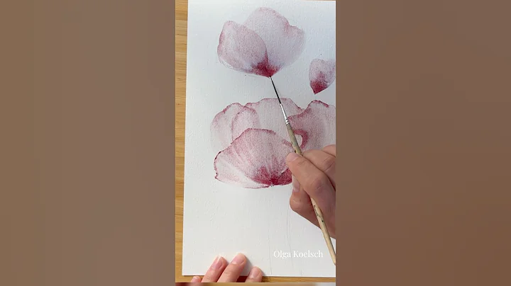 Easy and relaxing watercolor lesson / how to paint transparent poppies 🌸 #easypainting #arttherapy thumbnail