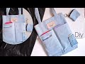 Denim Bag Simple No Zipper Out of Old Jeans |  DIY Old Jeans Recycle Bag | Tutorial Speed