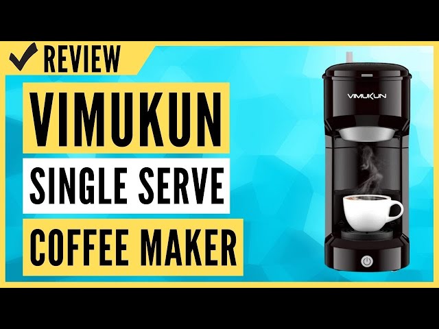 Vimukun Single Serve Coffee Maker Coffee Brewer Compatible with K-Cup Single Cup Capsule with 6 to 14oz Reservoir, Mini Size (Black)