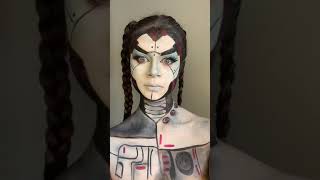 Quickly done robot/android facepaint makeup