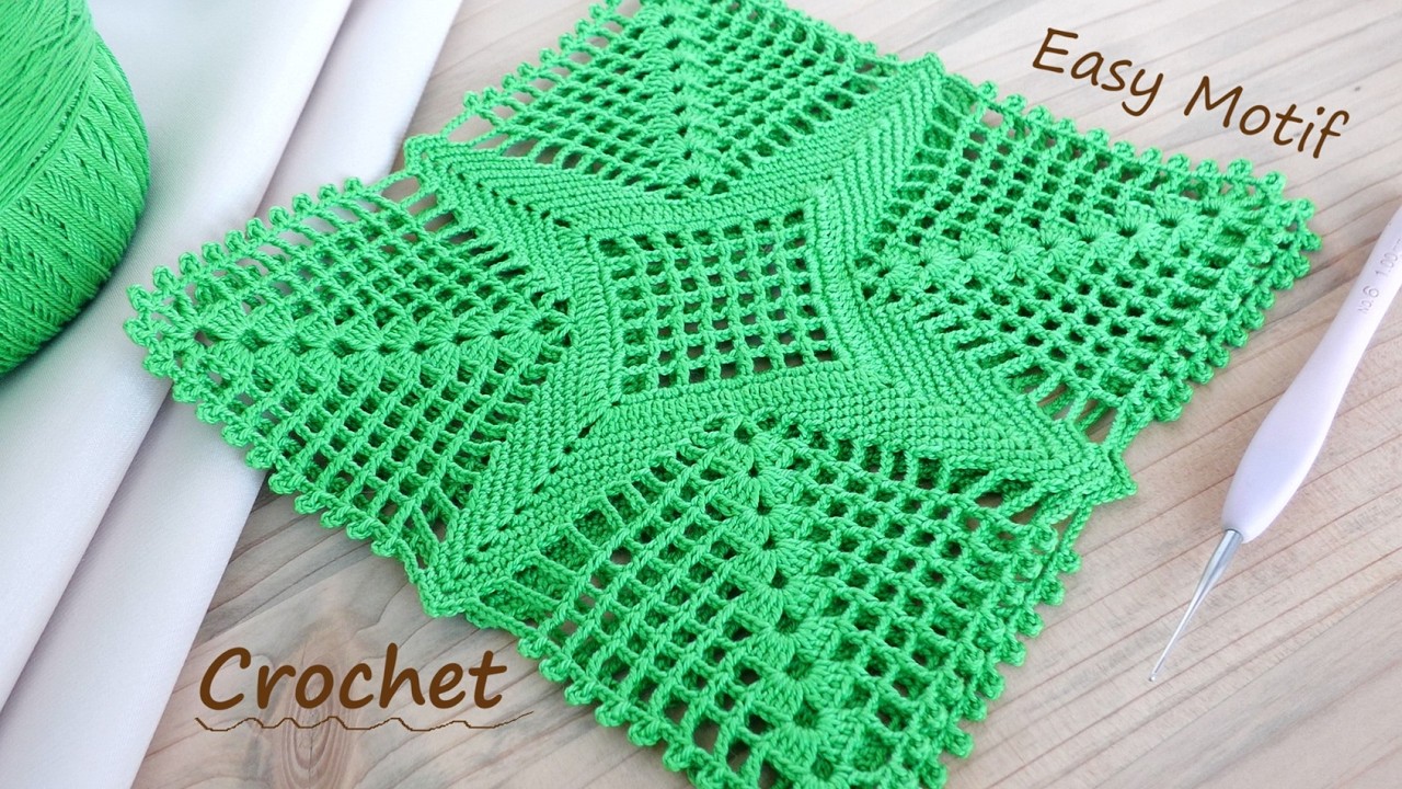 КРАСИВЫЙ квадратный мотив крючком 🧶The Most Beautiful Crochet Square I’ve Ever Made | Easy Motif🧶