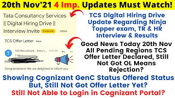Still Not Got GenC & TCS OL? TCS Digital Hiring, Exam, TR & HR Interview & Results, CTS Login Issues