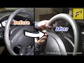 How to install a Steering Wheel Cover - Stitch a Steering Wheel Wrap to restore like New!  Easy DIY