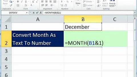 Excel Magic Trick 858: Convert Month As Text To Number January = 1, February = 2, Etc.